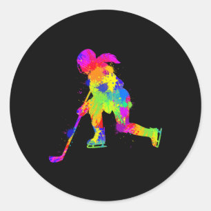Hockey Ice Hockey Girls Women Youth Kids Classic Round Sticker