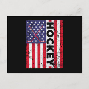 Hockey Ice Hockey Stick Team Sports Puck Gift Idea Postcard