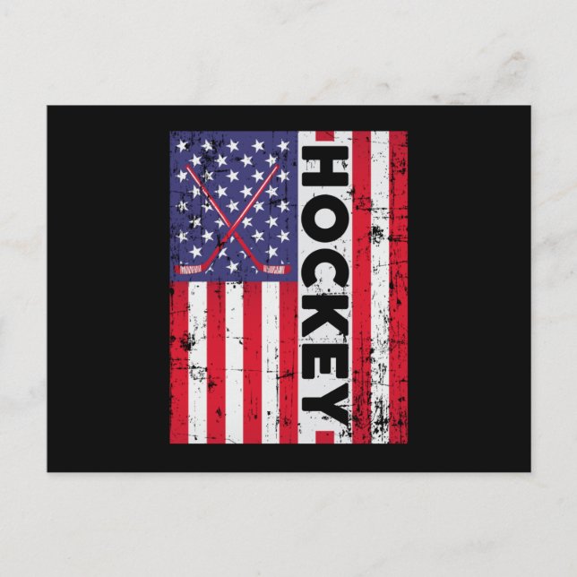 Hockey Ice Hockey Stick Team Sports Puck Gift Idea Postcard (Front)