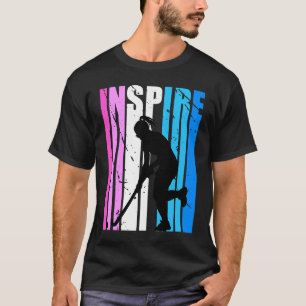 Hockey Inspire Pink Blue Colour Inspirational Moti T-Shirt