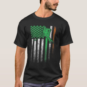 Hockey Irish American Flag St. Patrick's Day Saint T-Shirt
