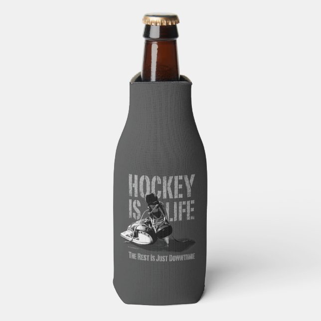 Hockey Is Life Bottle Cooler (Bottle Front)