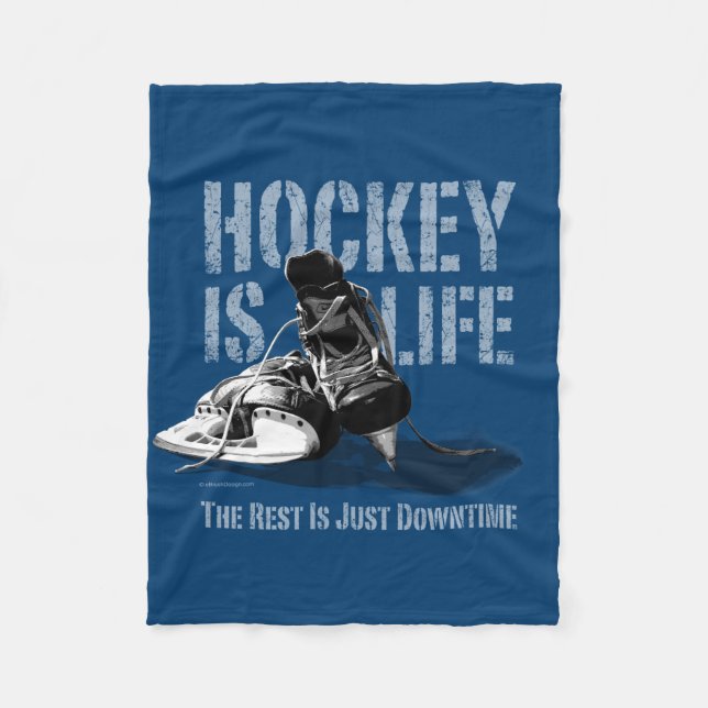 Hockey Is Life Fleece Blanket (Front)