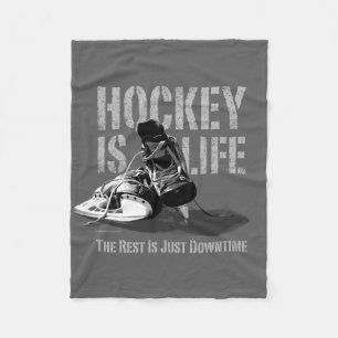 Hockey Is Life Fleece Blanket
