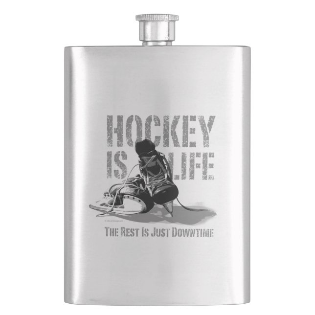 Hockey Is Life Hip Flask (Front)