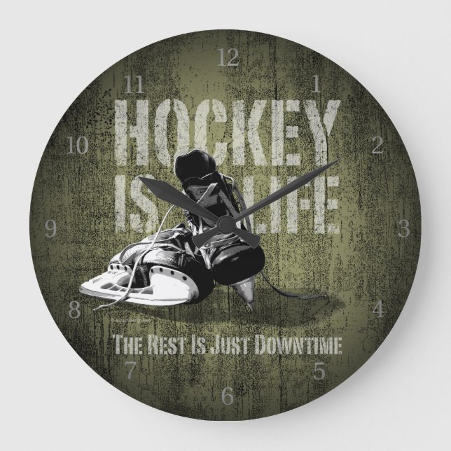 Hockey Is Life Large Clock (Front)
