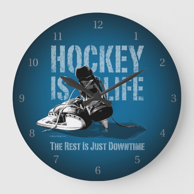 Hockey Is Life Large Clock (Front)