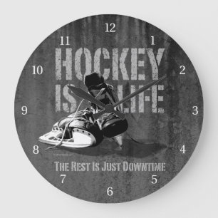 Hockey Is Life Large Clock