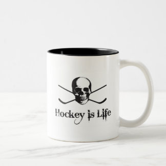 Hockey is Life Two-Tone Coffee Mug