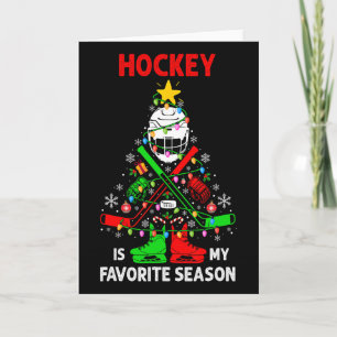 Hockey Is My Favorite Season Christmas Tree Equipm Card