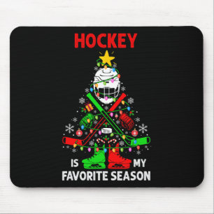 Hockey Is My Favorite Season Christmas Tree Equipm Mouse Mat
