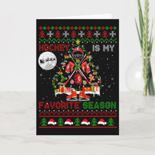 Hockey Is My Favorite Season Xmas Tree Equipment P Card