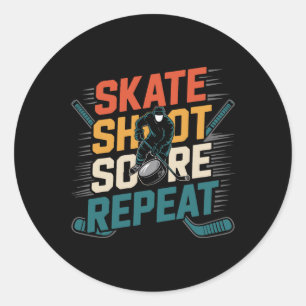 Hockey Jersey Gifts For Men Kids Youth Adults Funn Classic Round Sticker