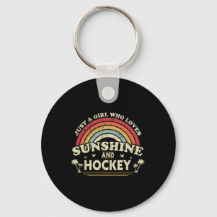 Hockey . Just A Girl Who Loves Sunshine And Hockey Key Ring