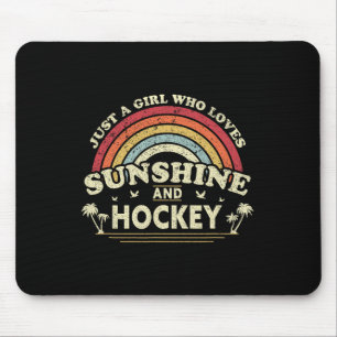 Hockey . Just A Girl Who Loves Sunshine And Hockey Mouse Mat