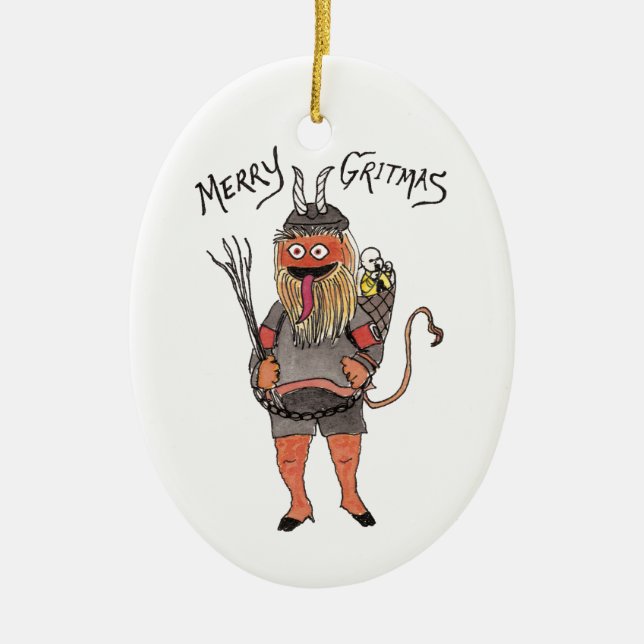 Hockey Krampus Ornament (Front)