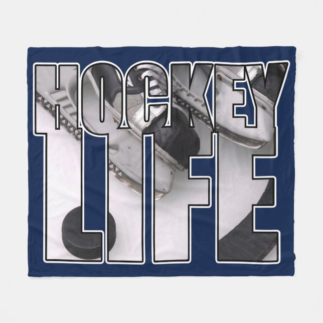 Hockey Life Hockey Gear On Ice Fleece Blanket (Front (Horizontal))