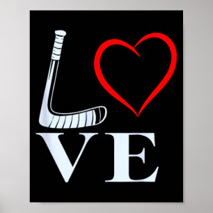 Hockey Love Heart Graphic For Ice Hockey Fans Poster