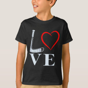 Hockey Love Heart Graphic For Ice Hockey Fans T-Shirt