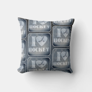 Hockey Love Pattern Cushion