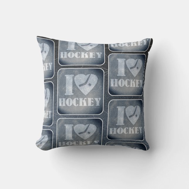 Hockey Love Pattern Cushion (Front)