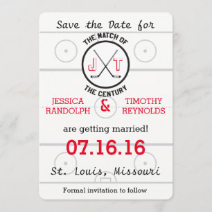 Hockey Love Save the Date Invitation
