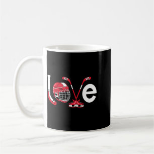 Hockey Love Valentine Ice Skates Sticks Heart Coffee Mug