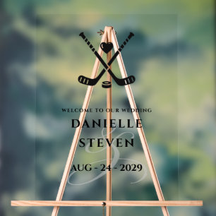 Hockey Love Welcome Acrylic Sign