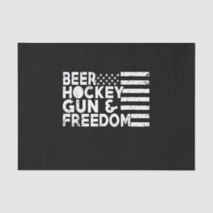 Hockey Lover Beer Hockey Gun And Freedom Tissue Paper