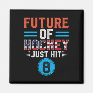Hockey Lover Birthday 8 Years Old Kid 8th B-day Fu Magnet