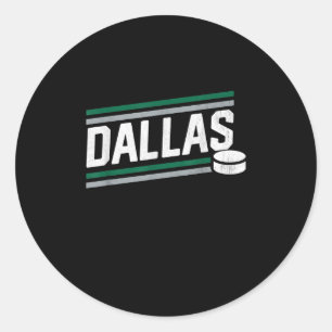 Hockey Lover Cool Dallas Hockey Power Play Classic Round Sticker