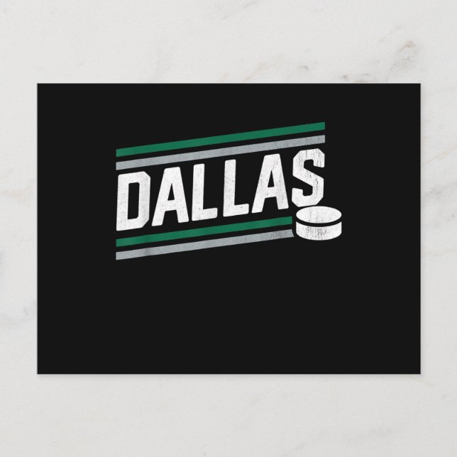 Hockey Lover | Cool Dallas Hockey Power Play Holiday Postcard (Front)