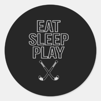 Hockey Lover | Eat, Sleep And Play Hockey Classic Round Sticker