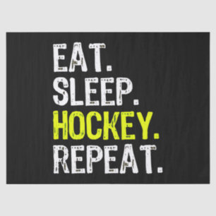 Hockey Lover Eat, Sleep, Hockey And Repeat Tissue Paper