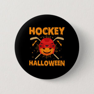 Hockey Lover Halloween Day Men Women Hockey Player 6 Cm Round Badge