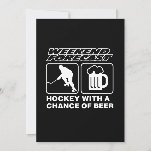 Hockey Lover | Hockey With A Chance Of Beer Holiday Card (Front)