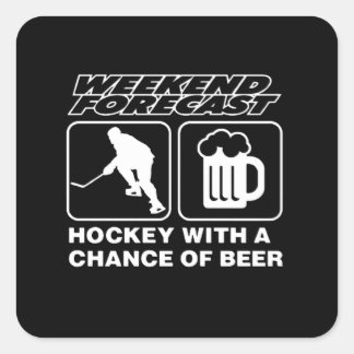 Hockey Lover | Hockey With A Chance Of Beer Square Sticker