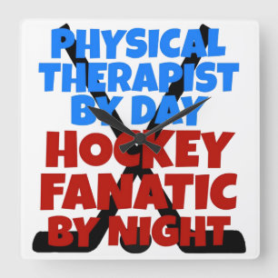 Hockey Lover Physical Therapist Square Wall Clock