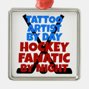 Hockey Lover Tattoo Artist Metal Tree Decoration
