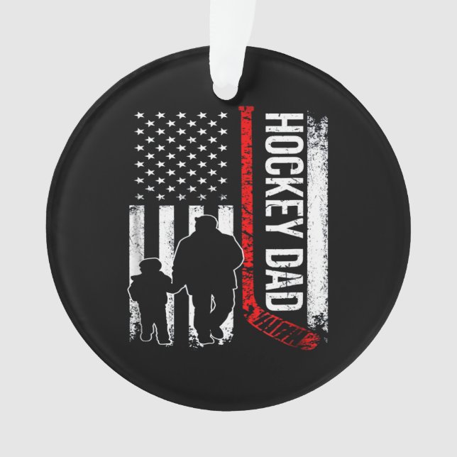 Hockey Lover | The American Hockey DAD Ornament (Front)