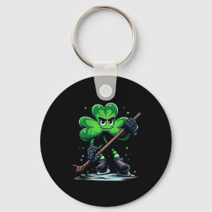 Hockey Lovers Players St Patricks Day Shamrock Men Key Ring