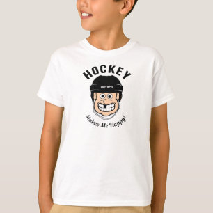 Hockey Makes Me Happy Funny Hockey Player T-Shirt