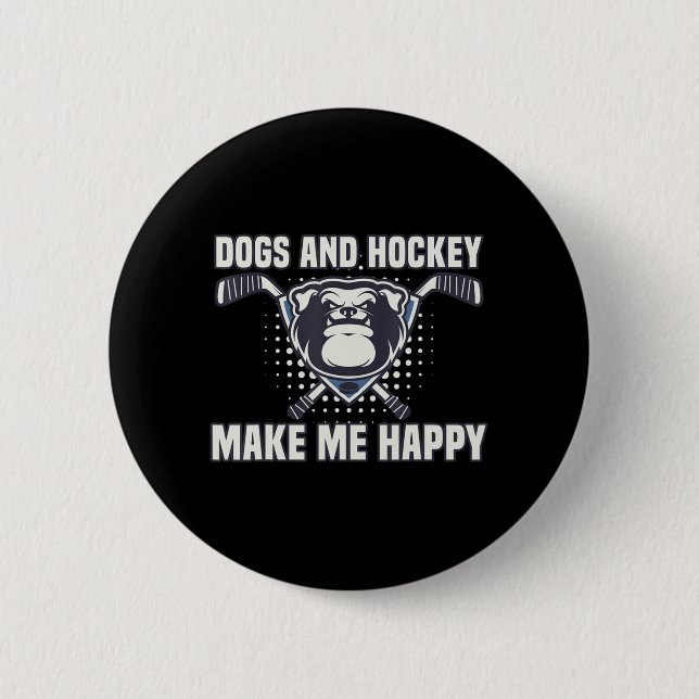 Hockey Makes Me So Happy Coach Gifts Player Ice Pe 6 Cm Round Badge (Front)