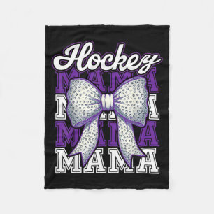 Hockey Mama Mummy Ball Bow Proud Sports Mother Son Fleece Blanket
