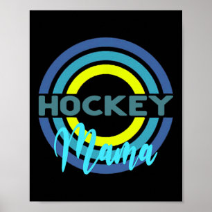 Hockey Mama With Modern Hockey Circles Poster