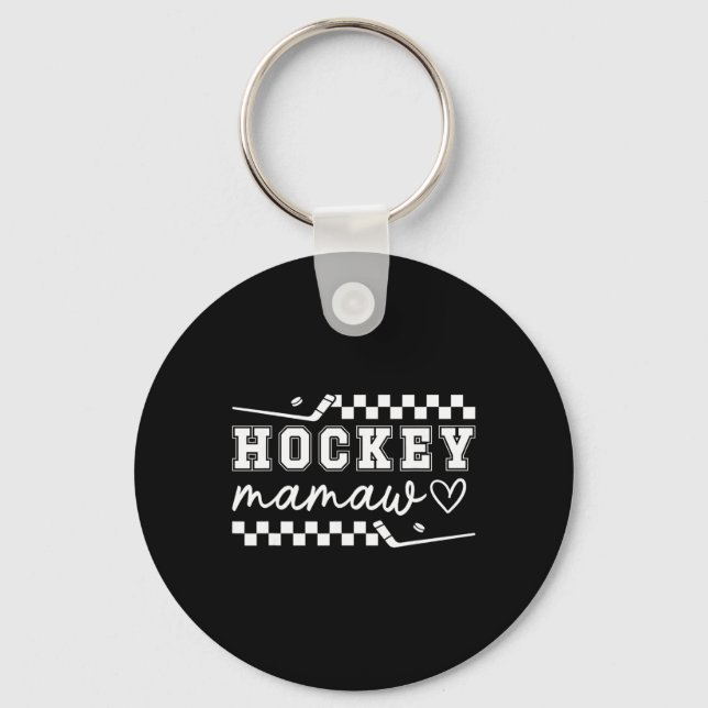 Hockey Mamaw Of A Hockey Player Ice Hockey Player  Key Ring (Front)