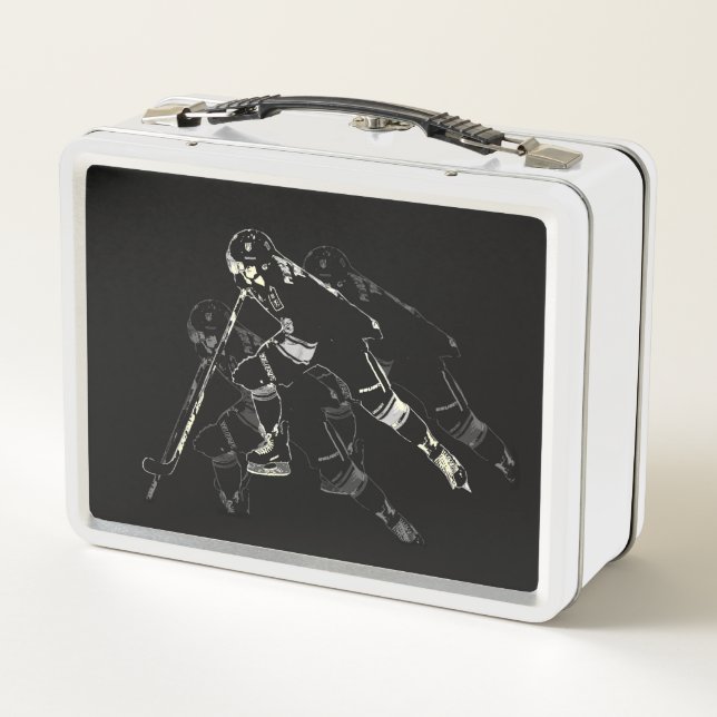 Hockey Mania- Hockey Player Metal Lunch Box (Back)