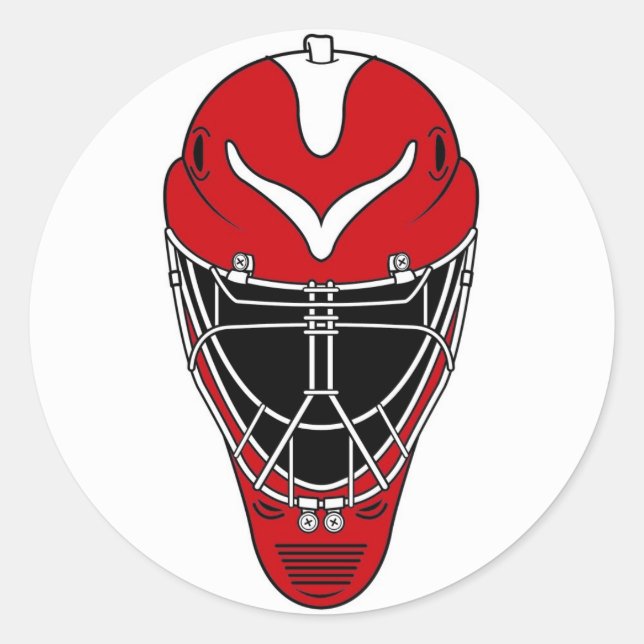 Hockey mask classic round sticker (Front)