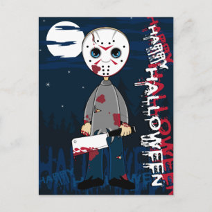Hockey Mask Serial Killer Postcard