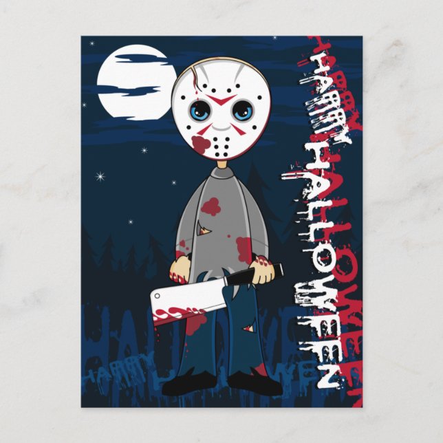 Hockey Mask Serial Killer Postcard (Front)